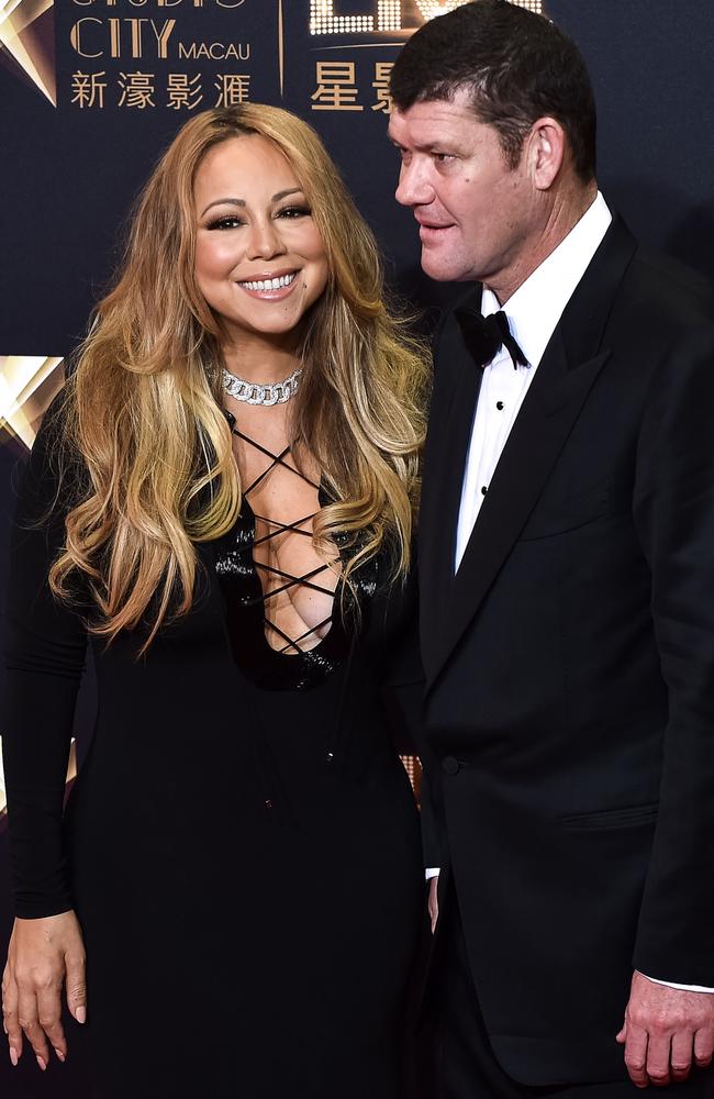 US singer Mariah Carey and James Packer. Picture: AFP