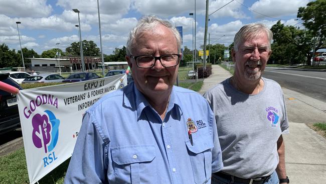 RSL Goodna sub branch vice president Les Hill and treasurer Bill Holmes are inviting former service personnel to take advantage of an upcoming expo.