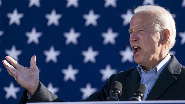 Democratic presidential nominee Joe Biden also spoke in Pennsylvania ahead of the election. Picture: Drew Angerer/Getty/AFP