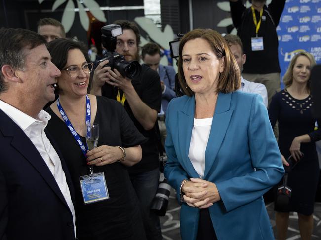 Townsville AUSTRALIA - NewsWire Photos October 31, 2020: Queensland opposition leader Deb Frecklington concedes defeat at the LNP election night reception at the Emporium in South Brisbane. Picture: NCA NewsWire / Sarah Marshall