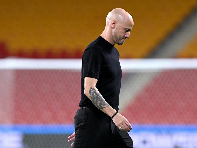 Roar coach Ruben Zadkovich after his side lost yet another game, this time to the Jets. Picture: Getty Images