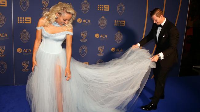 Steve Smith and his fiancee Danielle Willis at the Allan Border Medal awards night.