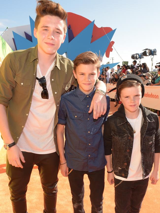 Brooklyn Beckham, Romeo Beckham and Cruz Beckham.