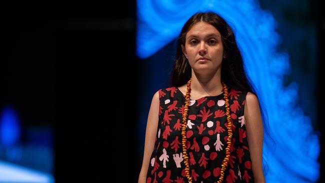 2024 Country to Couture at the Darwin Convention Centre showcases hand-designed First Nations fashion. Picture: Pema Tamang Pakhrin