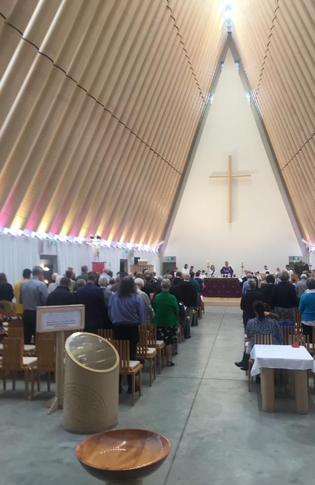 A special service at the Transitional Cathedral in Christchurch for the victims of the massacre. Picture: Charles Miranda