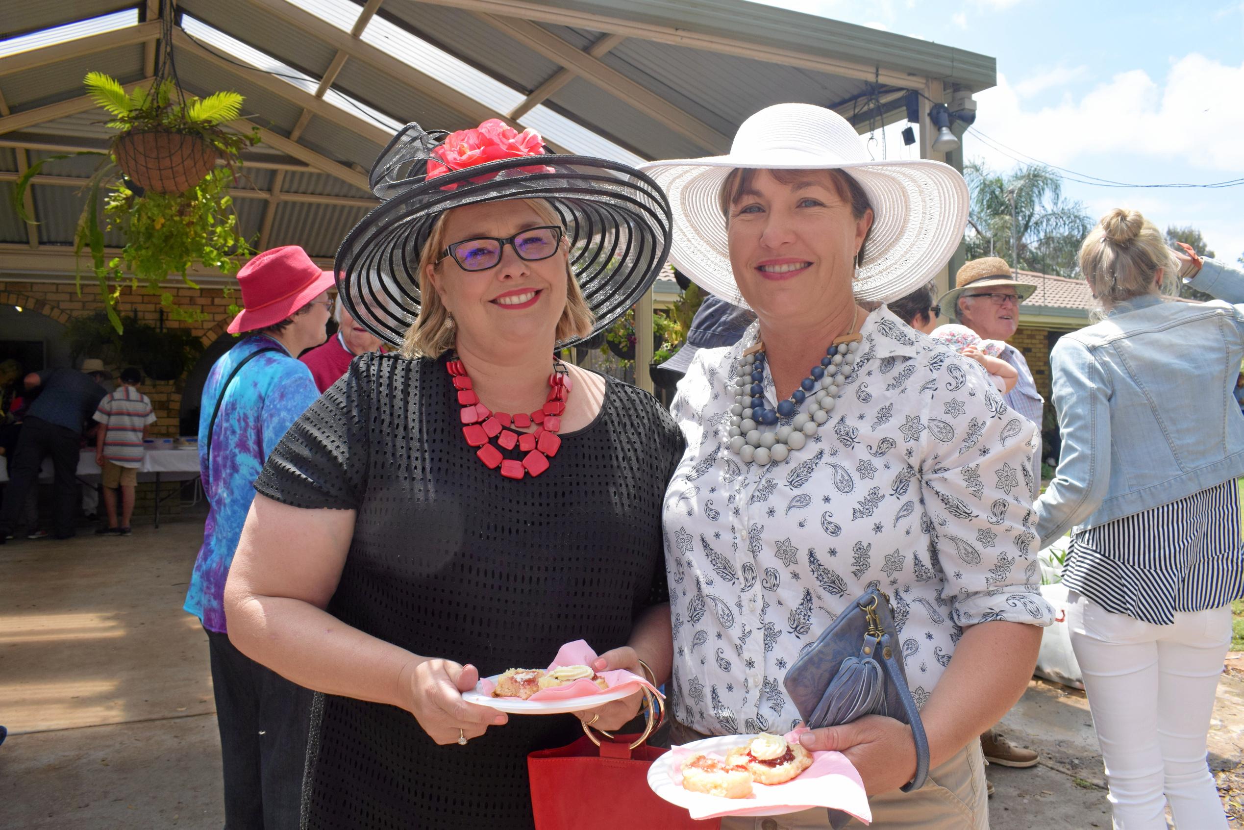 Chrissy Rennick and Christine Nelson fron Jandowae at the Warra Springtime in the Garden event, Saturday October 6, 2018. Picture: Brooke Duncan