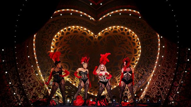 SYDNEY, AUSTRALIA – JUNE 02: Actors perform during a media call for Moulin Rouge! The Musical at Capitol Theatre on June 02, 2022 in Sydney, Australia. (Photo by Don Arnold/WireImage)