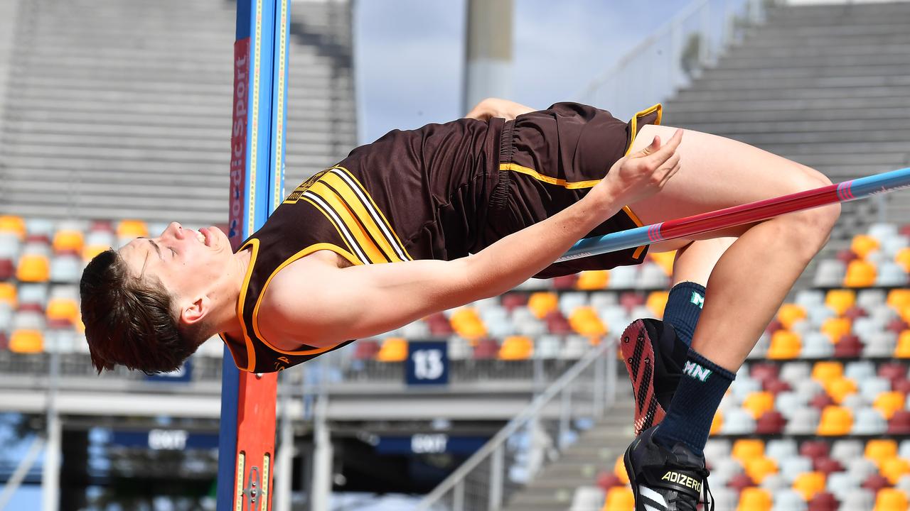 Padua College in action in the high jump. Picture, John Gass