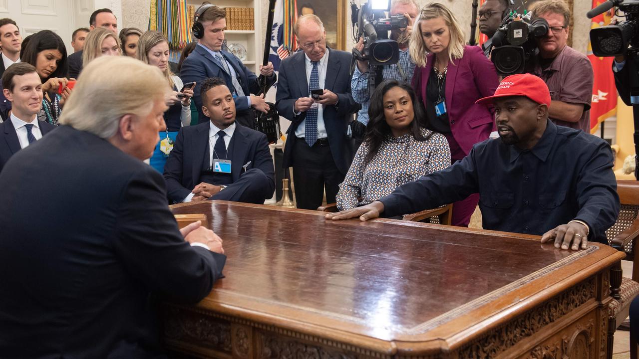 US President Donald Trump meets with rapper Kanye West in 2018. Picture: Saul Loeb/AFP