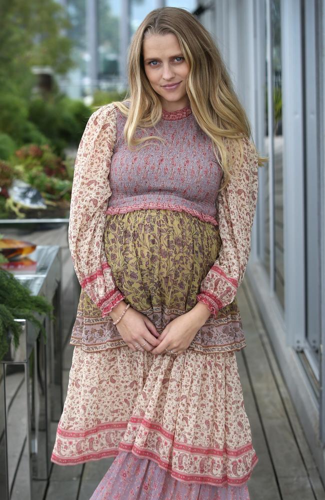 David Jones AW'19 Launch at MONA. A very pregnant Teresa Palmer. Picture: David Caird