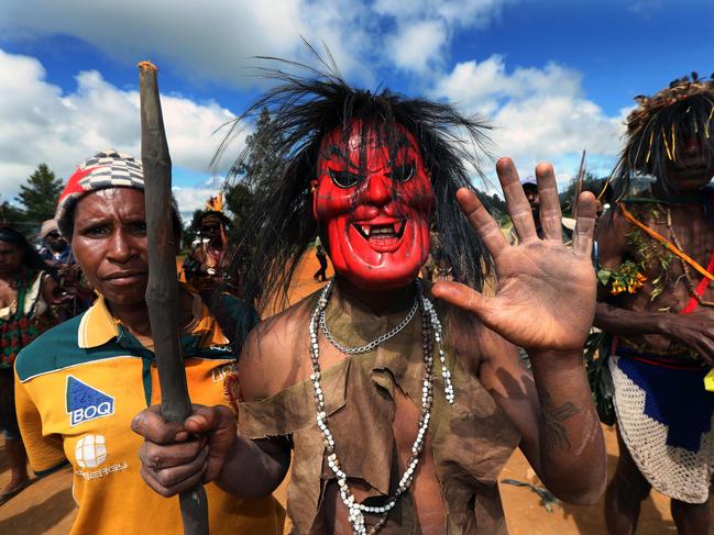 Locals turned out in traditional dress. Picture: Gary Ramage