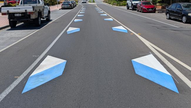 3D lane markings on Magill Road in Magil. Picture: Supplied
