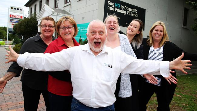 Macarthur Legal Centre executive officer Robert Pelletier (centre) celebrates the milestone 30th anniversary with staff Joanne Walker, Tanya Whitehouse, Shayln Schumacher, Rebecca Whitehouse and Danielle Archer. Picture: Angelo Velardo