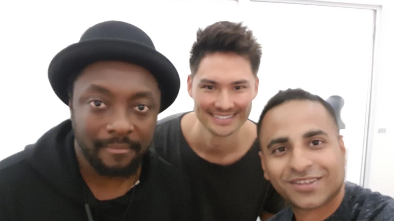 Ahmed Haider (right), pictured with rapper Will.i.am and co-founder Jon Tse... Picture: Supplied