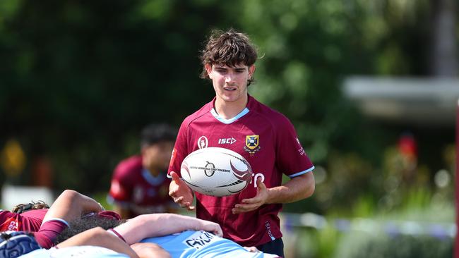 Action from the Colts 1 Club rugby union game between University of Queensland and Norths. Picture: Tertius Pickard