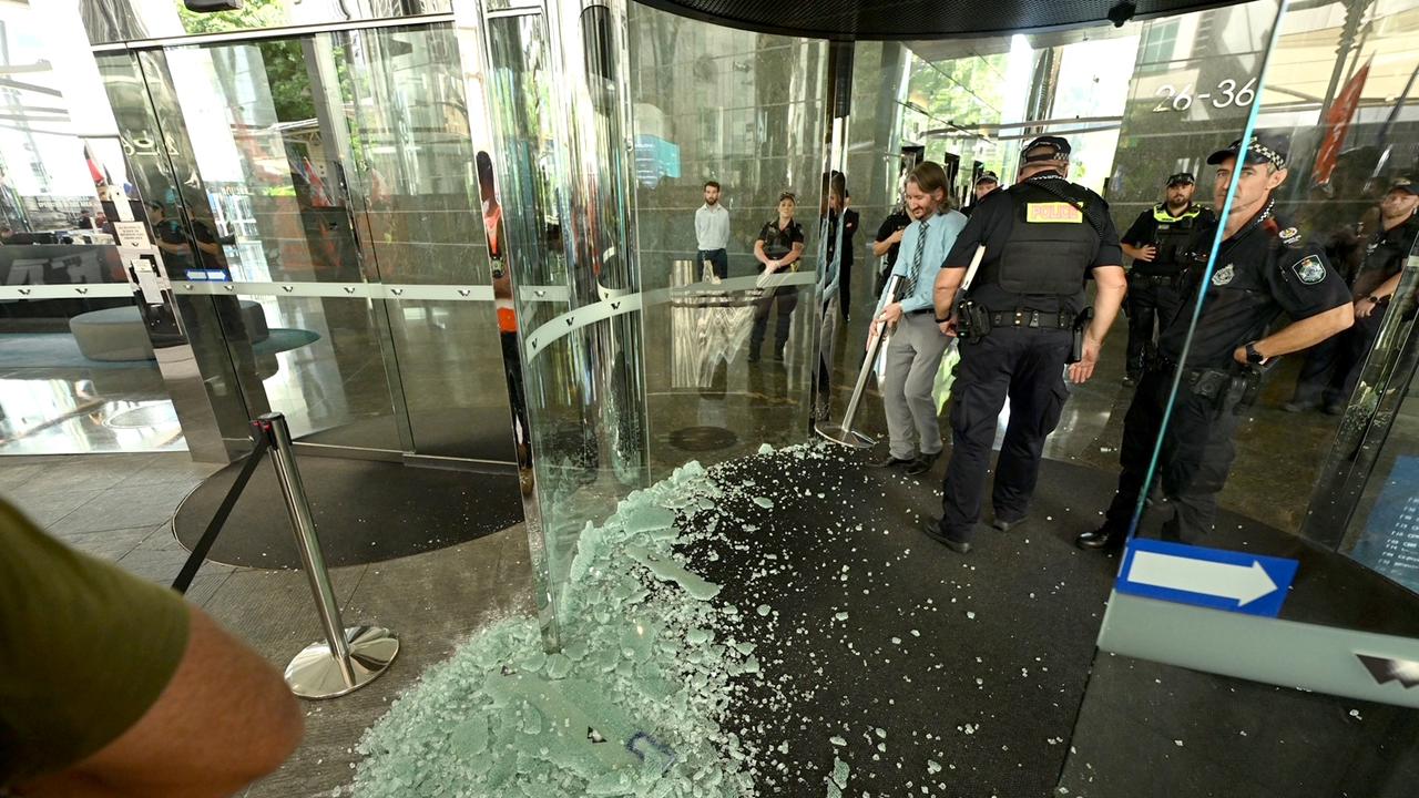 The aftermath of a union protest in Brisbane’s CBD in August 2022. Picture: Lyndon Mechielsen