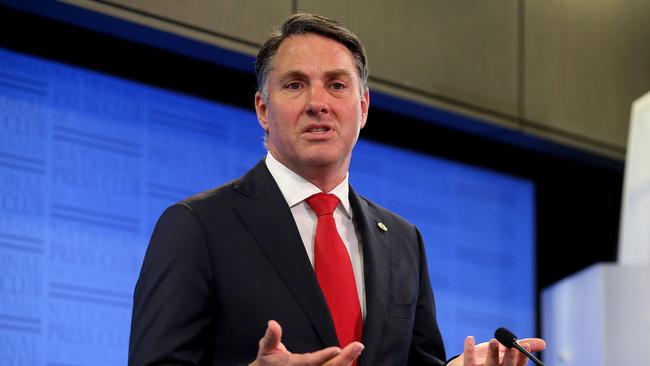 Shadow Minister for Defence Richard Marles addressing the National Press Club in Canberra. Picture Kym Smith