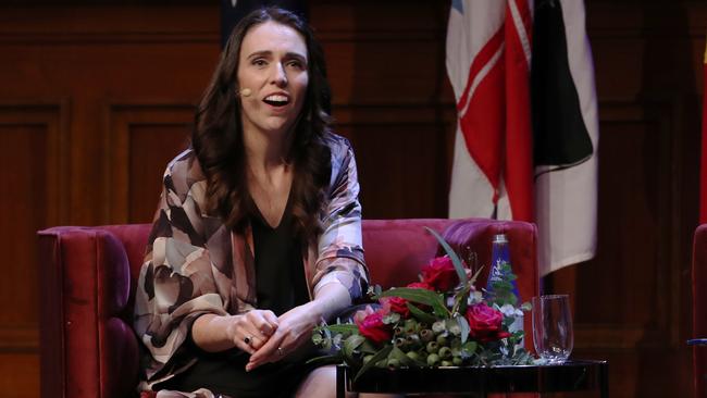 New Zealand Prime Minister Jacinda Ardern takes questions after delivering a speech titled '"Why Does Good Government Matter?" at Melbourne Town Hall last night. Picture; AAP.