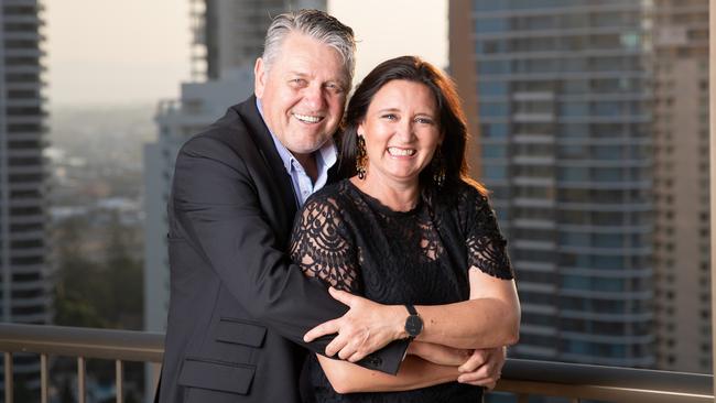 Ray Hadley and fiancee Sophie Baird. Photo: Luke Marsden.