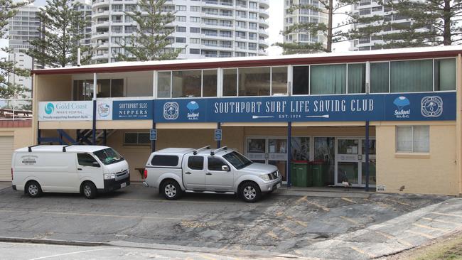 Vans outside Southport Surf Lifesaving Club on Thursday. Picture: Glenn Hampson.