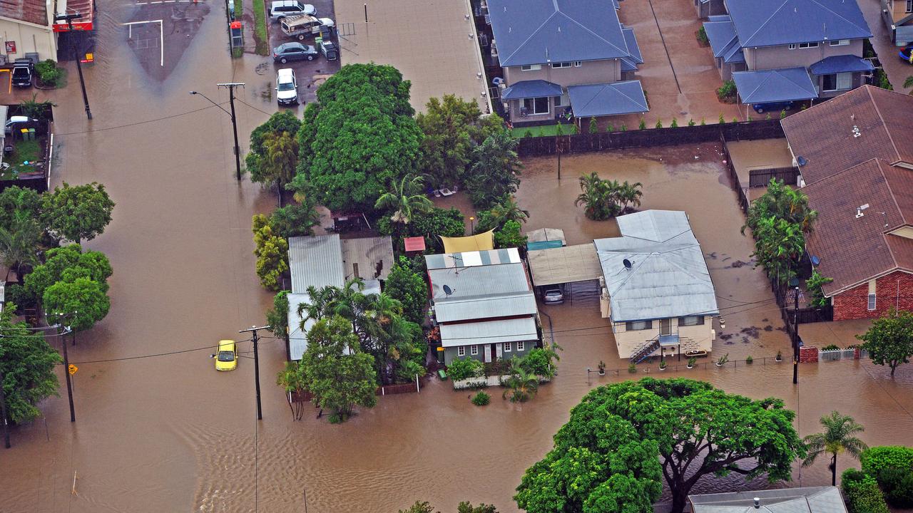 Townsville floods. Aerial damage of Railway Estate from a helicopter. Picture: Zak Simmonds