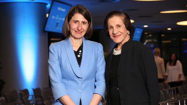 NSW Premier Gladys Berejiklian and Professor Marie Bashir. Picture: Richard Dobson