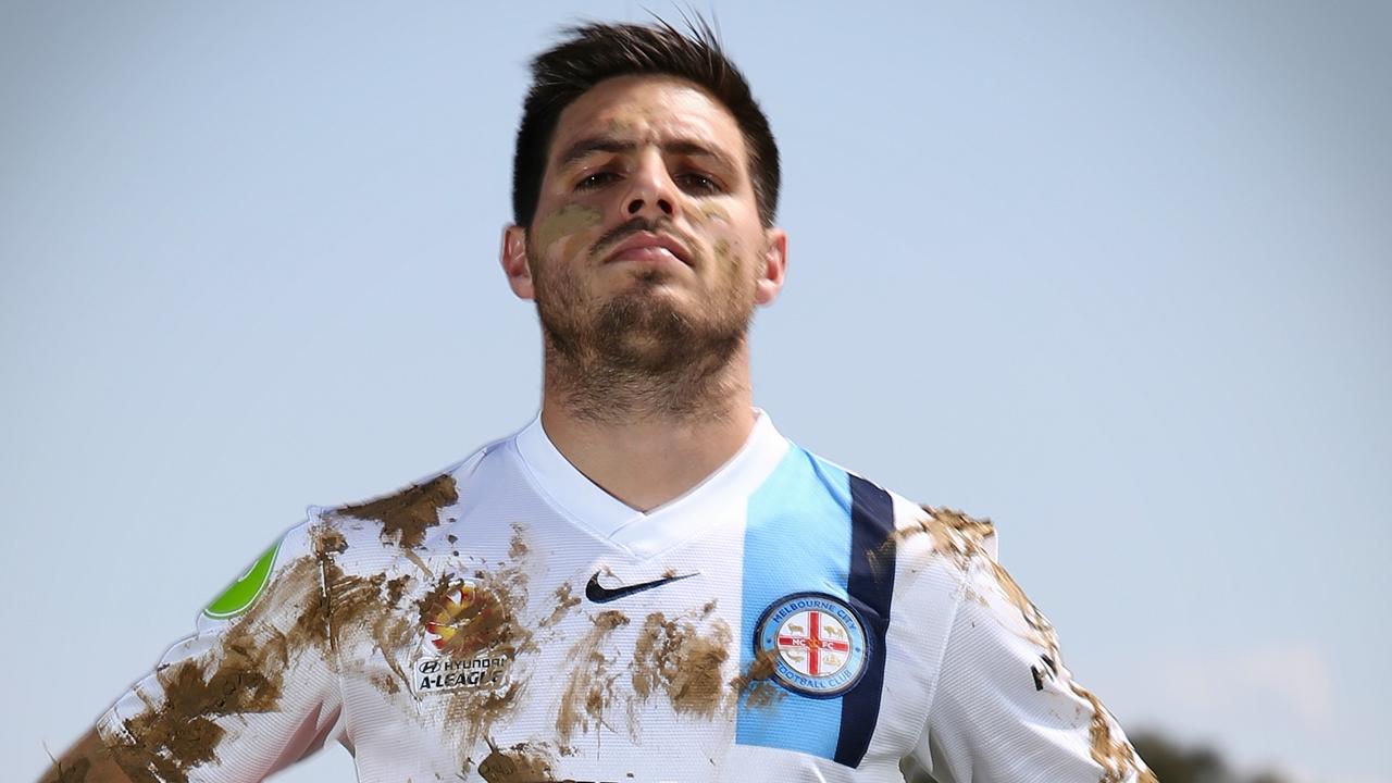 MELBOURNE, AUSTRALIA – NOVEMBER 10: Bruno Fornaroli of Melbourne City  celebrates his first goal of the match during the 6th round of the Hyundai  A-League between Melbourne City and the Newcastle Jets