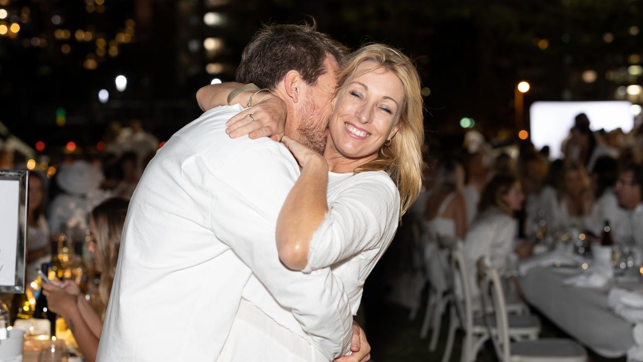 Natasha Edwards and Willem Scheepers. The Pulse for DÃ&#131;Â®ner en Blanc Gold Coast at Broadbeach Park on April 22, 2023. Picture: Celeste Humphrey