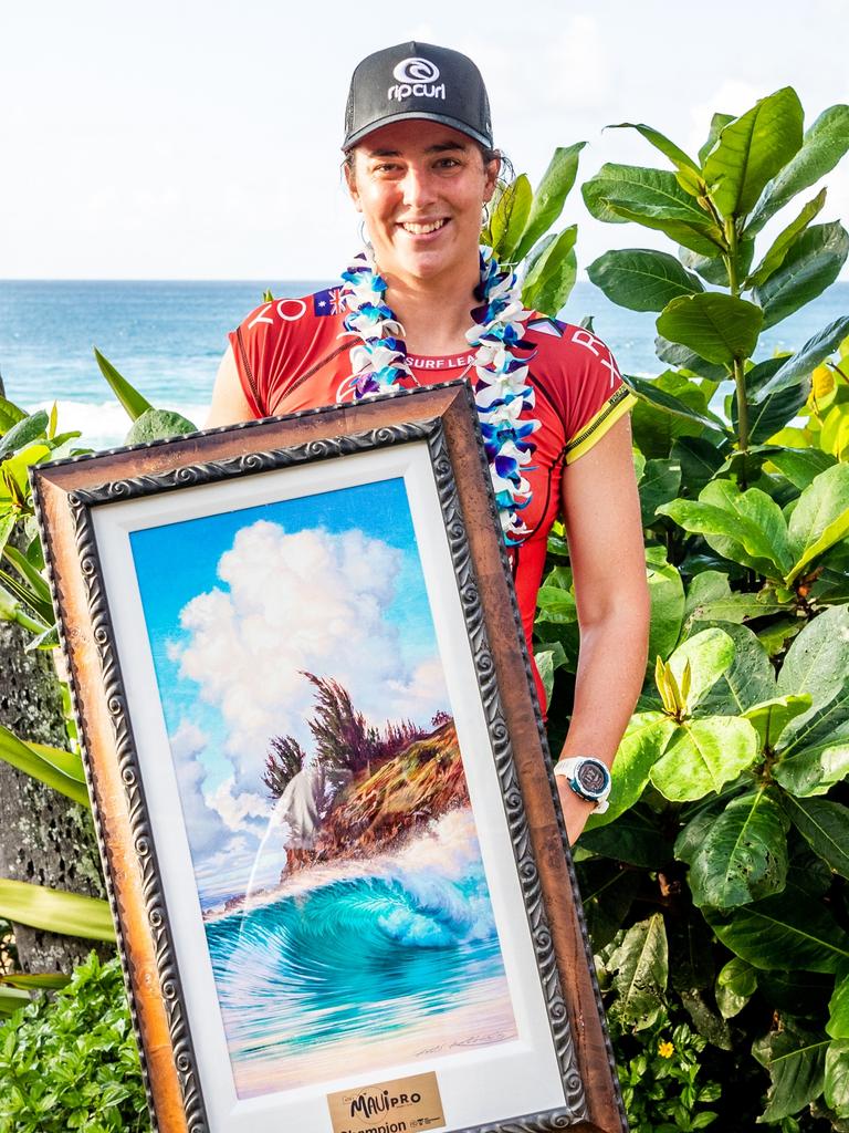 Tyler Wright after her victory in the Maui Pro last year.