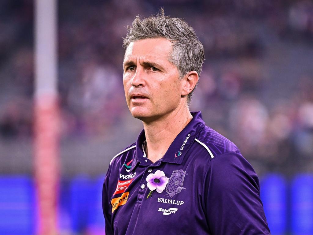 Justin Longmuir has extended his time at the Dockers. Picture: Daniel Carson/AFL Photos via Getty Images