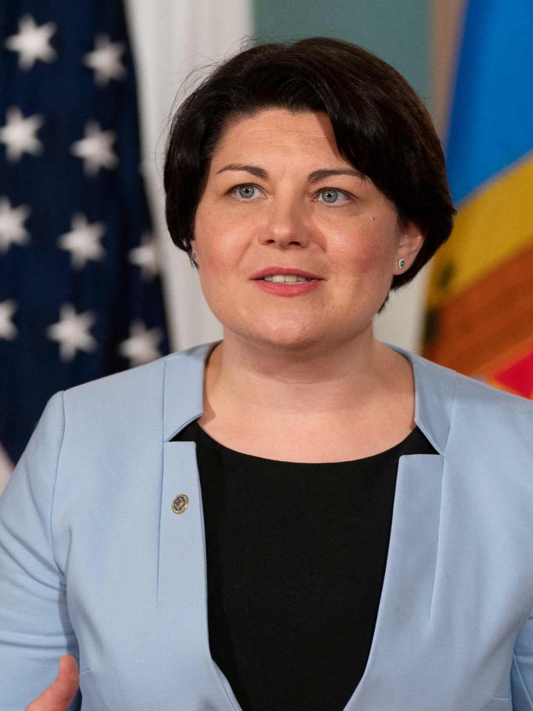 Moldova’s Prime Minister Natalia Gavrilita says she is ‘very worried’ about a potential Russian invasion. Picture: Manuel Balce Ceneta/Pool/AFP