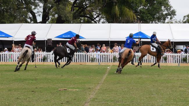 Polo action at the Rockhampton Jaguar Land Rover Pop-Up Polo on June 3, 2023. Picture: Aden Stokes