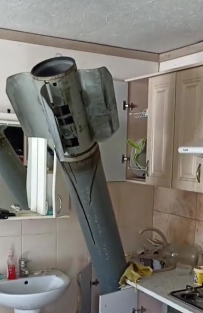 The missile became lodged in a home. Picture: TikTok.