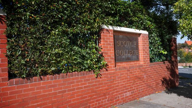 The suburbs with the highest level of unsolved crimes are home to some of the state’s top private schools, like Scotch College in Hawthorn. Picture: Tony Gough