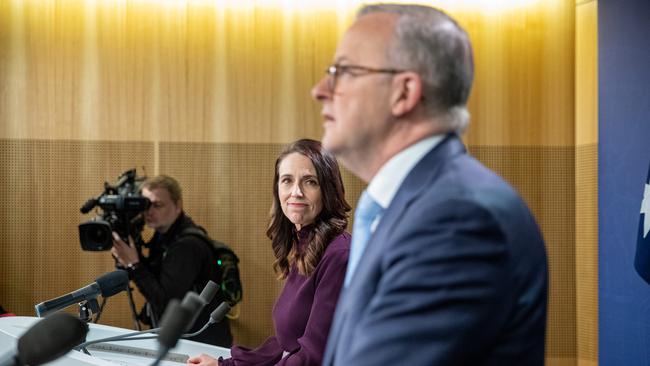 New Zealand Prime Minister Jacinda Ardern with Prime Minister Anthony Albanese. Picture: NCA NewsWire / Christian Gilles