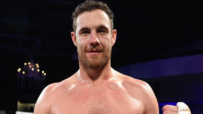 Shane Mumford after winning his debut bout. Picture: Lawrence Pinder