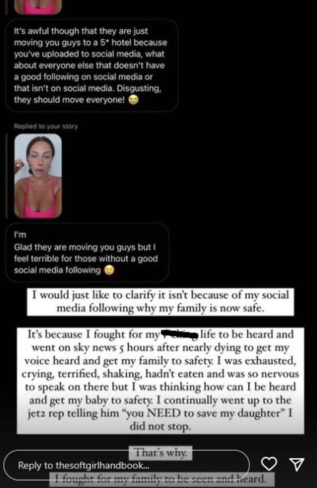 She also responded to backlash after revealing they were taken to a five-star hotel. Picture: Instagram/thesoftgirlhandbook