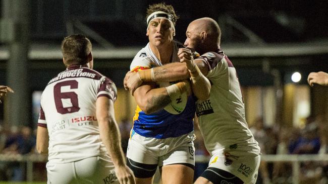 Titans prop Jarrod Wallace hits the ball up game against the Burleigh Bears at Pizzey Park. Picture: Titans Media