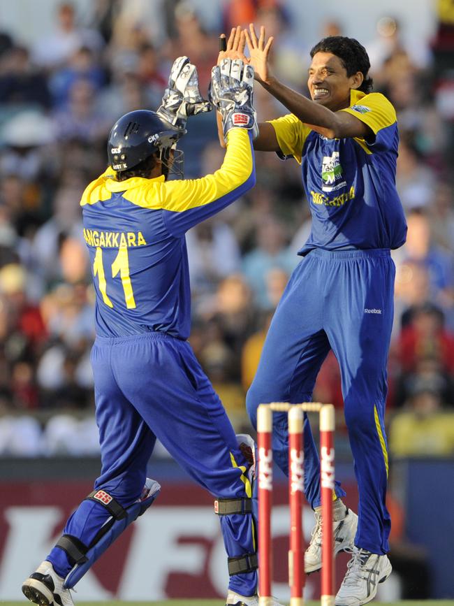 Suraj Randiv celebrates a wicket during his international career. 