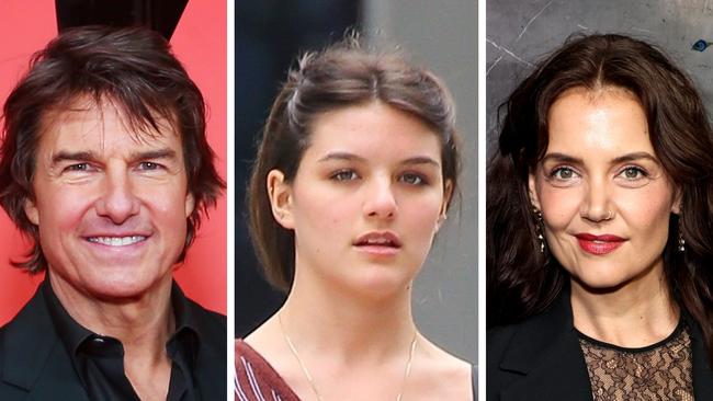 Tom Cruise, Suri and Katie Holmes. Picture: Getty Images; Backgrid