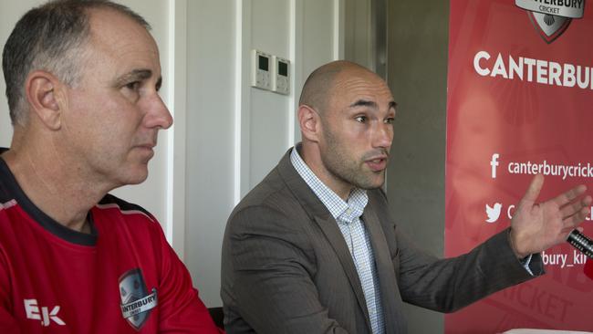 Canterbury boss Jez Curwin, right, and director of cricket Gary Stead were reportedly scouting for Stokes weeks ago.