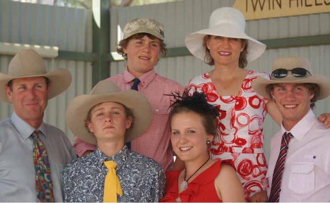 The Pini family (from left) Ben, Bryce, Dale, Kate, Julie and Michael, at the races recently. Julie Pini said relentless mining development was completely disrupting their way of life. Picture: PAULA HEELAN