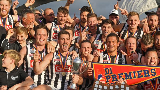 Payneham Norwood Union after claiming the 2019 division one flag. Picture: Tom Huntley