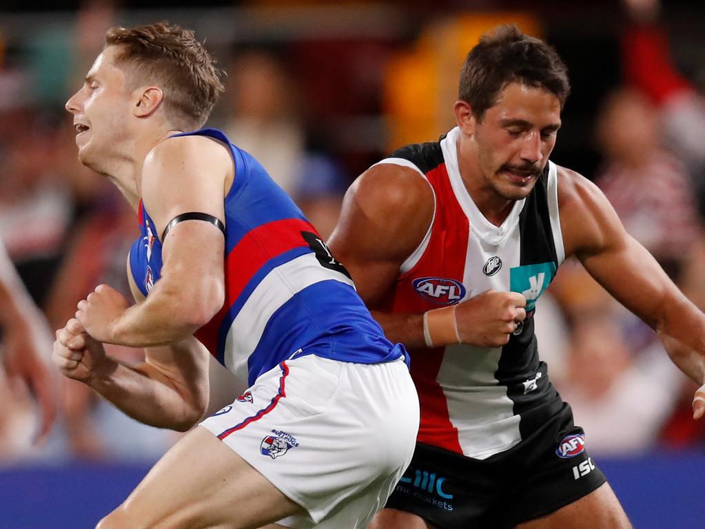 Ben Long in action during Saturday’s match against the Western Bulldogs.