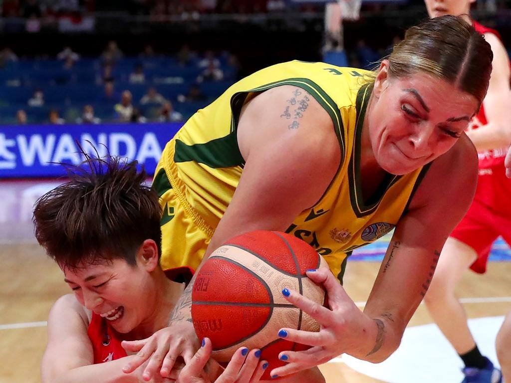 Cayla George exerted a physical presence on proceedings, but her one-woman show at the end of the third quarter was key in the Opals win. Picture: Getty Images