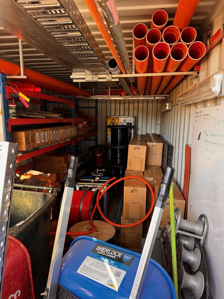 A shipping container full of lights, copper cables and equipment was struck by thieves at the Mannum Football Oval. Picture: Supplied