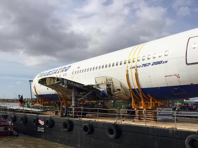 The plane being transported. Picture: Shannon Airport