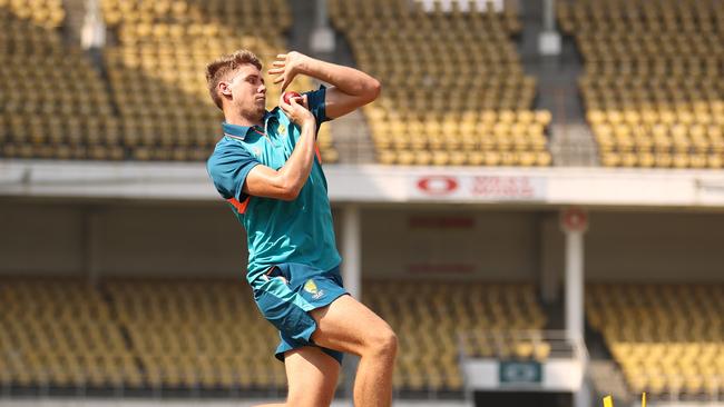 Cameron Green in action at Aussie training. Picture: Robert Cianflone/Getty Images