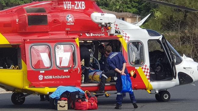 Mr Mason was flown to Newcastle for surgery. Picture: 9 News