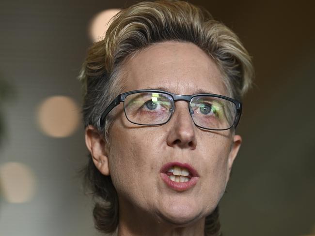 CANBERRA, AUSTRALIA, NewsWire Photos. DECEMBER 7, 2023: ACTU Secretary Sally McManus, ACTU President Michele O'Neil, Megan, a flight attendant and FAAA and Ben, a mine worker and MEU member hold a press conference at Parliament House in Canberra. Picture: NCA NewsWire / Martin Ollman